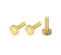 uxcell Viti a testa zigrinate, M8 x 30 mm, in ottone piatto, manopole di fissaggio per PC, elettronica, meccanica, 3 pezzi