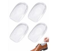 UXEWKL Talloniere Silicone Trasparenti, 4 Pezzi Alzatacco 1 cm, Solette Rialzate Anatomiche Invisibili con Grip Antiscivolo, Comfort Terapeutico per Tallonite e Uso Giornaliero