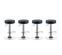 UXHRILSV Set di 4 sgabelli da bar - sollevamento 60-80 cm sedia da bar in metallo, sgabello per la colazione con cuscino in spugna in pelle e base galvanizzata, multicolore, supporto personalizzazione
