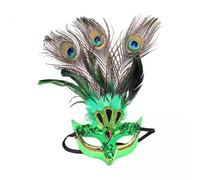 UxicRuya 6 Pezzi Maschera Mezzo Viso con Piume Lucenti Masquerade Carnevale Mardi Gras Accessorio Costume a Tema Cosplay