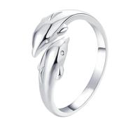 UxicRuya Anelli Happy, Anello Aperto per Dito, Anelli per Dita, Gioielli da Matrimonio per Regalo di, Regalo per Fidanzata, Argento