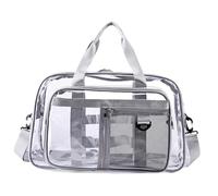 UxicRuya Borsa Tote Trasparente in PVC con Tracolla Regolabile, Ideale per Lo Sport, L'escursionismo E Altro Ancora, Grigio