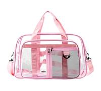 UxicRuya Borsa Tote Trasparente in PVC con Tracolla Regolabile, Ideale per Lo Sport, L'escursionismo E Altro Ancora, Rosa