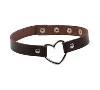 UxicRuya Choker Collana Collare Catena Cuore Realizzata in PU E Lega Regolabile Stile Adatta a Donne Cosplay Regali Feste, caffè