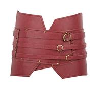 UxicRuya Cintura Larga Vintage in PU per Cavalieri E Pirati Medievali, Rosso