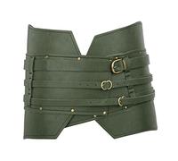 UxicRuya Cintura Larga Vintage in PU per Cavalieri E Pirati Medievali, Verde