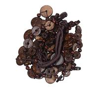 UxicRuya Collana Puka Shell Ciondolo con Perline di Cocco Fatti a Mano Frange Lunghe Catena Elegante per Donna Stile Bohemien Adatta per Festa Matrimonio, caffè 80cm