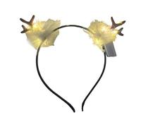 UxicRuya Corna Luminose con Fascia per Capelli con Piume Fascia per Capelli per Esibizioni sul Palco, Luce Calda