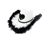 UxicRuya Cowgirl hat cowboy hat brim cimasti traspirante per la celebrazione del palcoscenico per celebrare il gioco di musica per le vacanze, Bianco