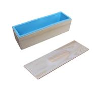 UxicRuya Strumento Fai Da Te per La Fusione di Panetti di Sapone in Silicone in Scatola di Legno, Blu