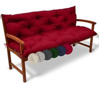 UXIPILBX Cuscino per panca da esterno, 2-3 posti, impermeabile, morbido, cuscino per panca da giardino con schienale, cuscino spesso per altalena, rosso, 150 x 50 x 50 cm