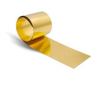 Uxney Lamiera di ottone, piastra in oro, rotolo 1000 mm x 100 mm x 0,5 mm, per lavori di bricolage, riparazione elettrica
