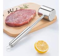 Uxreoib Batticarne in 304 Acciaio Inossidabile, Martello per Carne Doppia Faccia Argento per la Lavorazione della Carne, Batti Carne da Cucina per Cotoletta, Bistecca, Manzo, Pollo, Maiale