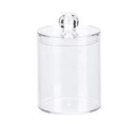 Uxsiya Custodia rotonda trasparente in cotone acrilico per porta cotton fioc, organizzatore contenitore di stoccaggio per cotton fioc o tampone di cotone