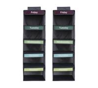 Uxsjakjsd 2 Pezzi Organizzatore di Abbigliamento Settimanale A 5 Ripiani per Bambini, Organizzatore da Appendere per con Etichette Visive da lunedì A Venerdì