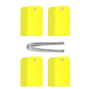 Uxsjakjsd 200 Pezzi di Spedizione In Plastica con Filo Durevole, Impermeabile, Vuoto, Scrivibile per L'Attrezzatura per le Parti del Garage Deposito per Esterni per L'Inventario Dei Bagagli Giallo