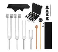 Uxsjakjsd 4pcs Tuning Fork Set 128Hz, 136,1Hz 528Hz, Kit di Terapia del Suono 4096Hz per Chakra per la Guarigione del Sollievo Allo Stress