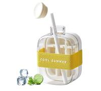 Uxsjakjsd Bottiglia IceCube con Coperchio e Contenitore, Combinazione di Vassoio per Ghiaccio e Bottiglia D'Acqua 2-In-1, Rilascio Facile per Congelatore 500ml C