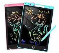 Uxsjakjsd Confezione da 2 Tavolette LCD per Bambini - Giocattoli da Disegno per La Scuola Materna e Giocattoli Essenziali da Viaggio per Bambini Piccoli da 10 Pollici