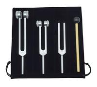 Uxsjakjsd FORK TOACING ALLUMINO 3PC per Rilassamento - 128Hz, 256Hz, 512Hz Ideale per la Meditazione e la Guarigione del Gruppo
