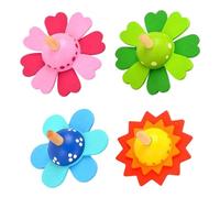 Uxsjakjsd Giocattolo per Bambini, Trottola con Fiori Dipinti in Legno