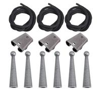 Uxsjakjsd Kit Accessori per Cravatta con Scorrevole Rotondo, Punta Testurizzata, Punta Nera In Lega di Filo di Ricambio, per la Realizzazione di Bolo Tie.