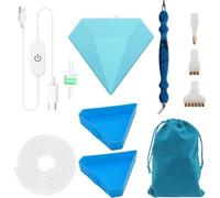 Uxsjakjsd Kit Penna per Pittura A Vuoto con Diamante, Penna Elettrica per Pittura A Diamante con Vassoio Portaoggetti, Perline di Gioielli DIY in 5D con Strass