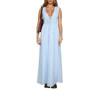 Uxsjakjsd Lungo Maxi da V Neck Boho Fluido, Floreale A vestibilità Ampia, da Spiaggia Y2K, Blu, Taglia L.