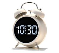 Uxsjakjsd Piccolo Capezzale Digitale per Camere da Letto, Allarme A Campana in Metallo retrò, Numeri con Retroilluminazione per Le Traversine Bianche