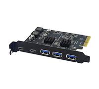 Uxsjakjsd Scheda di Espansione USB3.2 GEN2 10Gbps PCIE 4X A 2 Porte Type C + 3 Porte USB-A Adattatore PCI-e 4X Scheda Riser