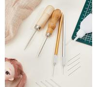 Uxsjakjsd Strumento per La Radicazione Capelli in Acciaio Inossidabile 304 A 2 Colori con Punteruolo,Strumento per Cucire e di Ventilazione,Kit per La Creazione di Capelli per Bambole