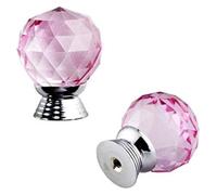 UXvohkudg Pomelli dei cassetti in vetro cristallo e lega di alluminio | Multicolor 30 mm for cassettiere: 2 pezzi, 4 pezzi(Pink,2pcs)