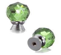 UXvohkudg Pomelli dei cassetti in vetro cristallo e lega di alluminio | Multicolor 30 mm for cassettiere: 2 pezzi, 4 pezzi(Green,4pcs)