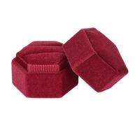 UXvohkudg Velvet Hexagon Double Ring Jewelry Box | Multicolor 5x4.5 cm: Proposal Anniversary Engagement Wedding Birthday