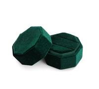 UXvohkudg Velvet Hexagon Double Ring Jewelry Box | Multicolor 5x4.5 cm: Proposal Anniversary Engagement Wedding Birthday