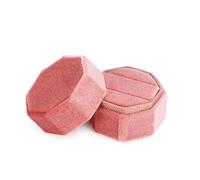 UXvohkudg Velvet Hexagon Double Ring Jewelry Box | Multicolor 5x4.5 cm: Proposal Anniversary Engagement Wedding Birthday