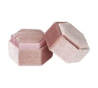UXvohkudg Velvet Hexagon Double Ring Jewelry Box | Multicolor 5x4.5 cm: Proposal Anniversary Engagement Wedding Birthday
