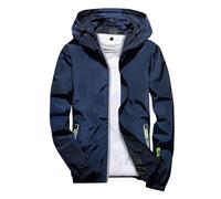uxxnjfg Giacca da Uomo Softshell Bomber Running Jacket Invernale Uomo Casual Taglie Forti Impermeabile Vestiti Antipioggia Abbigliamento Mezza Stagione Trekking I Miei Ordini Giubbotto Blu XXL