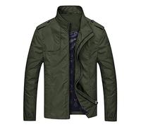 uxxnjfg Giacca Estiva Uomo Leggera Primaverile Taglie Forti Giubbotto Militare Comodo Casual Giubbino A Vento Bomber di Transizione Jacket Impermeabile Offerte Lampo del Giorno Army Green M