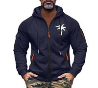 uxxnjfg Giacca Invernale Uomo da Lavoro Felpa Uomo con Cappuccio con Zip Taglie Forti Primaverile Felpe Pullover Imbottita Termica Autunno Giacca Running Trekking Abbigliamento(Marina,L)