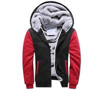 uxxnjfg Giubbotto Invernale Uomo da Lavoro Felpa Uomo con Cappuccio Taglie Forti con Zip Primaverile Felpe Pullover Leggera Termica Autunno Giacca Trekking Running Abbigliamento(Rosso,L)