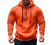 uxxnjfg Giubbotto Invernale Uomo Trekking Felpa Uomo con Cappuccio Taglie Forti con Zip Primaverile Felpe Pullover Termica Elegante Autunno Giacca Running da Lavoro Abbigliamento(Arancia,XL)