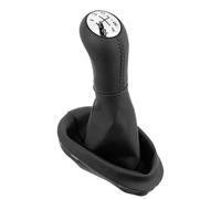UYAERWA Auto Leva Stick Shifter Head Pomello Del Cambio In PU A 5 Velocità, Copri-cuffia Per Renault Per Clio 2 II, Megane 2 II, Kangoo, Accessori Per Interni Auto(Black stitching suit)