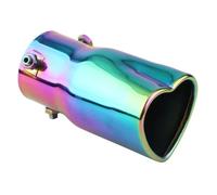 UYCHYTQR Gola della Coda Posteriore Terminali di Scarico A Forma di Cuore da 2.5 Pollici in Acciaio Inox per Auto(Colorful Straight)