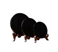 UYCUODLUY 1 Disco Specchio in Ossidiana da 60 mm, Decorazione for la casa, Regalo + Supporto