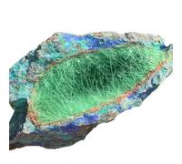 UYCUODLUY 1 Pezzo da 100-150 g di Quarzo azzurrite Boemo Sintetico a Forma Blocco con venature Arancioni vivide e ruggine