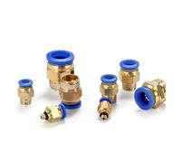 UYCUODLUY 100pcs Backs PC Type Quick Push Pneumatic Air Connector Brass Straight Through Hose Tube Thread Fittings 1/4(PC10-02)