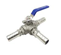 UYCUODLUY 1pc 15mm OD Hose Barb 304 Stainless Steel T-Port Three Way Drain Ball Valve for Water