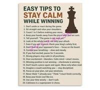 UYCUODLUY 20 Tips To Stay Calm During Chess Game Visual Guide for Tournament Preparation Wall-Art(Framed,08x12inch(20x30cm))