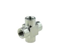 UYCUODLUY 304 Stainless Steel Pipe Fitting Tee Elbow 4 Way 1/8 1/4 3/8 1/2 Female Male Thread High Pressure Air Coupler Connector(SS-PZA-F,1I4 Thread)